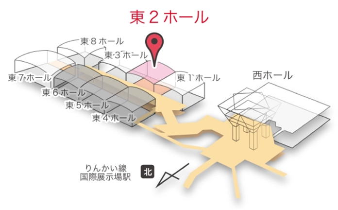 東2ホールの会場マップ