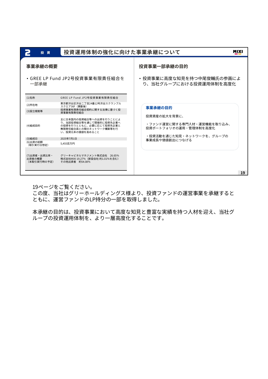 MIXI 2027年2月期 第1四半期 決算説明資料 19ページ