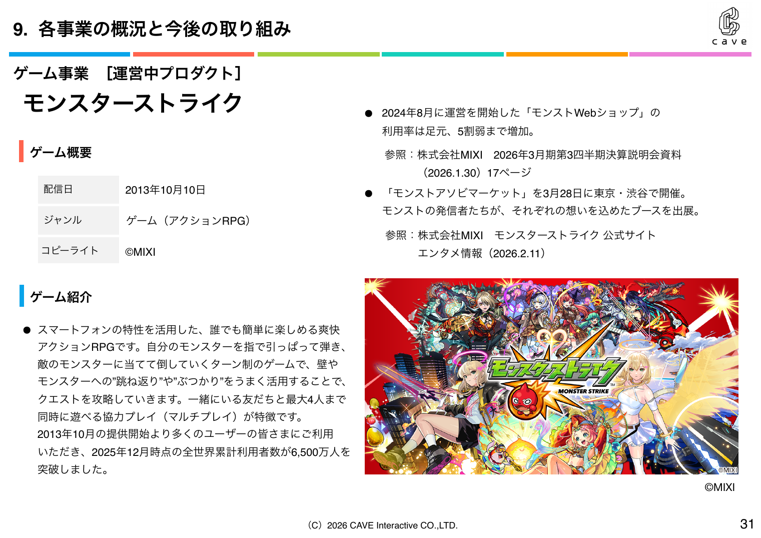 ケイブ 2026年5月期 第3四半期 決算説明資料 31ページ