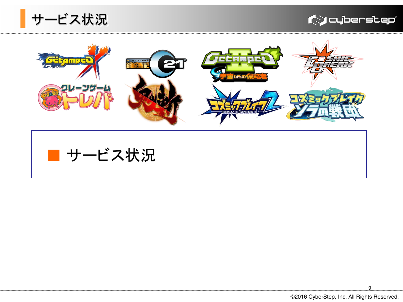 サイバーステップ 2016年5月期（第16期）決算概要 9ページ