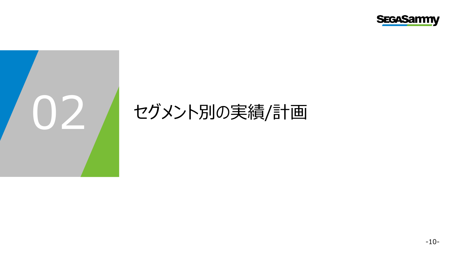 セガサミーHD 2027年3月期 第1四半期 決算プレゼンテーション 10ページ