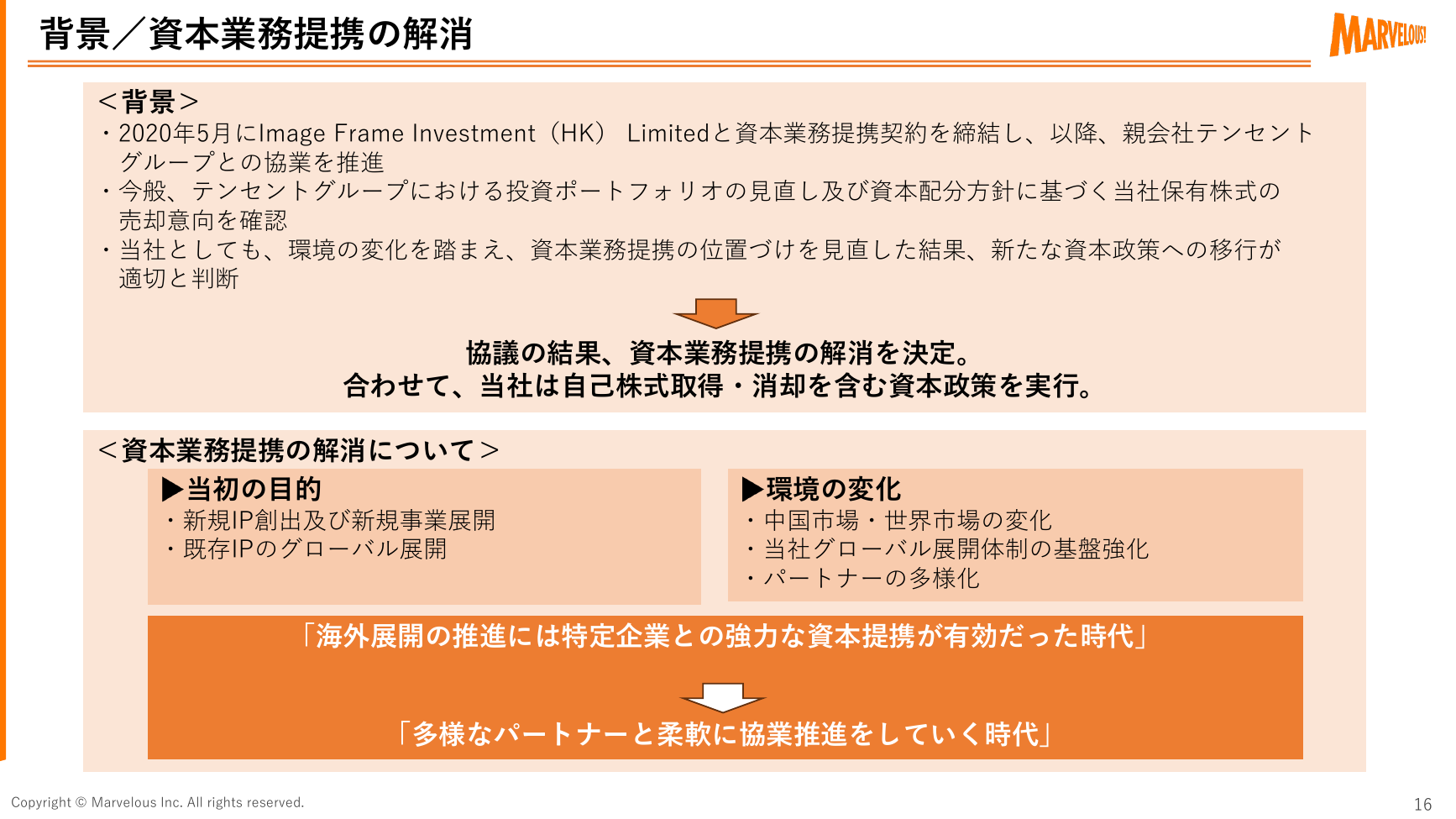マーベラス 2027年3月期 第1四半期 決算説明資料 16ページ