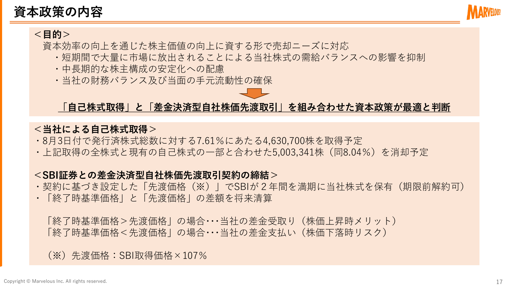 マーベラス 2027年3月期 第1四半期 決算説明資料 17ページ