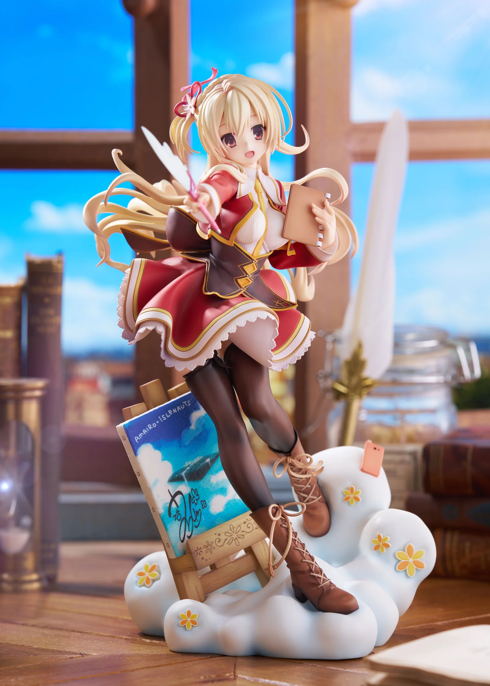 『天色＊アイルノーツ』シャーリィ・ウォリック、羽根ペン構える1/7フィギュアに はだけ上半身パーツ付きで予約開始