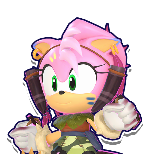 草木を編んだ装いのピンクのソニックキャラクターのアイコン