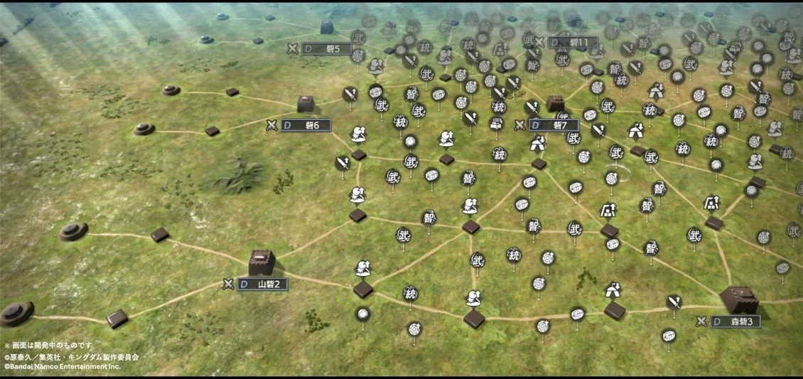 陣地を広げていく戦略マップ画面