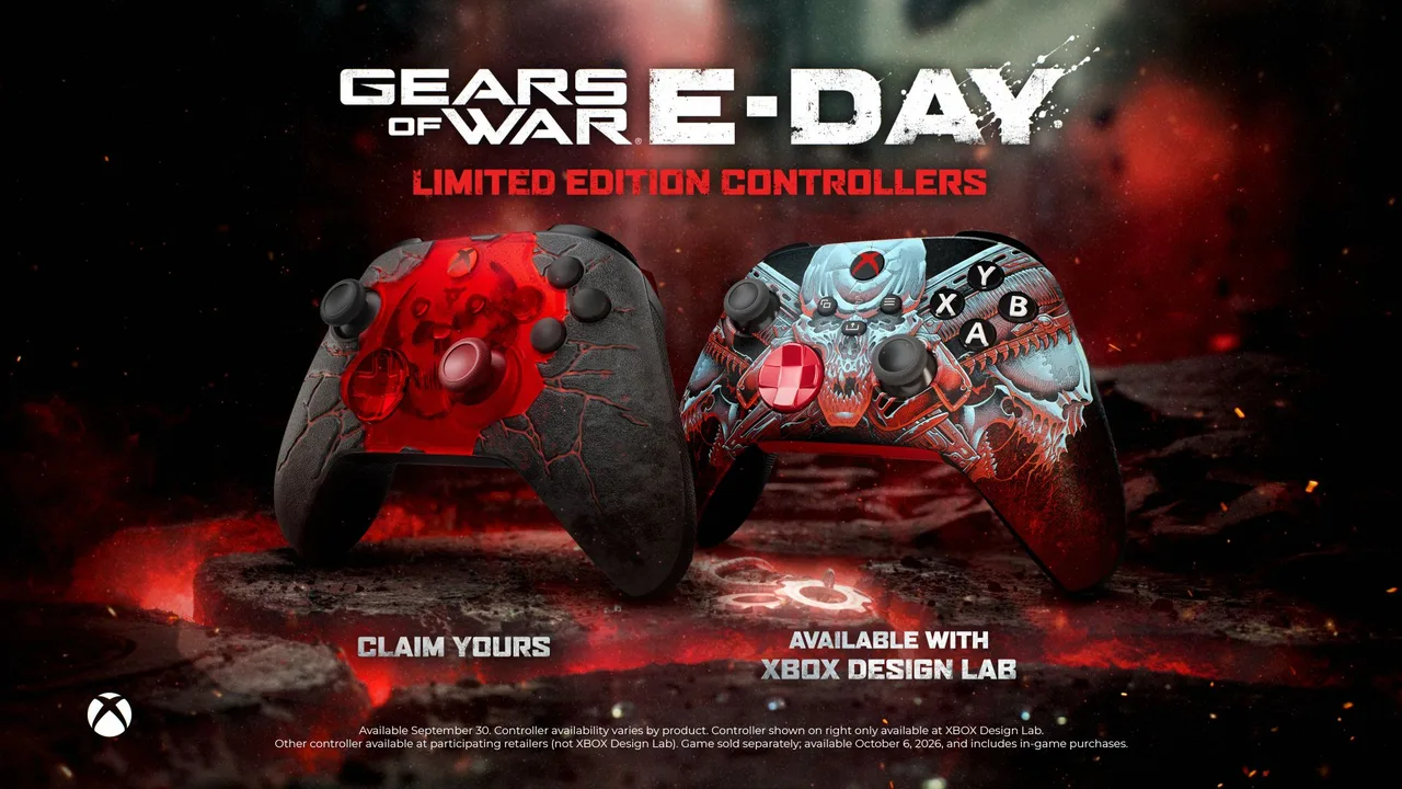 『Gears of War: E-Day』限定Xboxコントローラー登場、亀裂の奥に紅く光るクリムゾン・オーメン