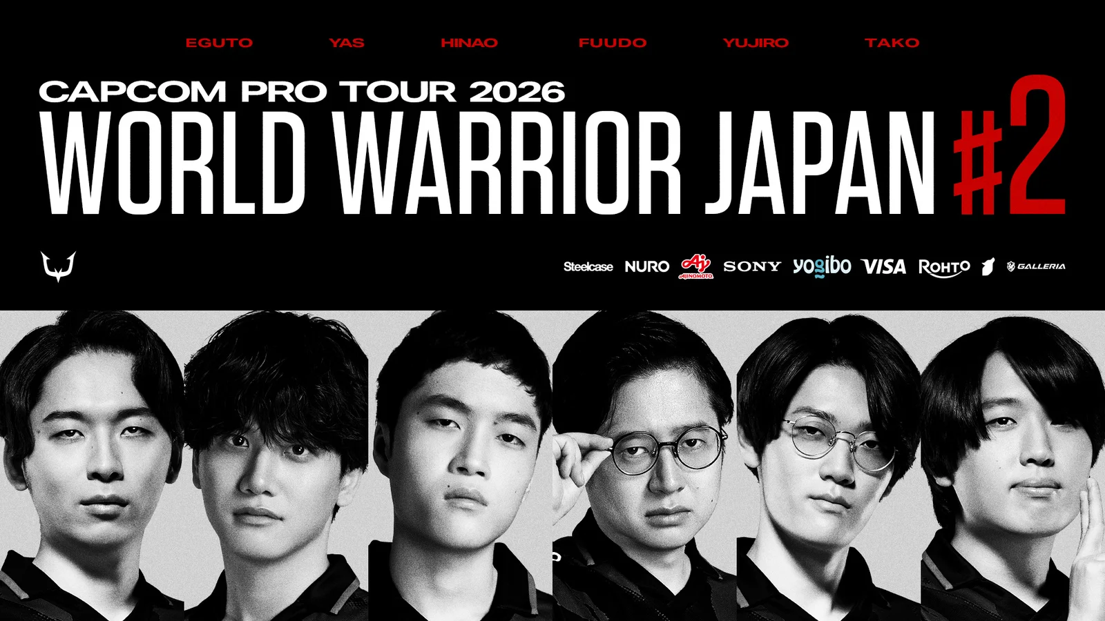 REJECTのストリートファイター6選手6名、『CAPCOM Pro Tour 2026 ワールドウォリアー 日本大会 第2回』に集結