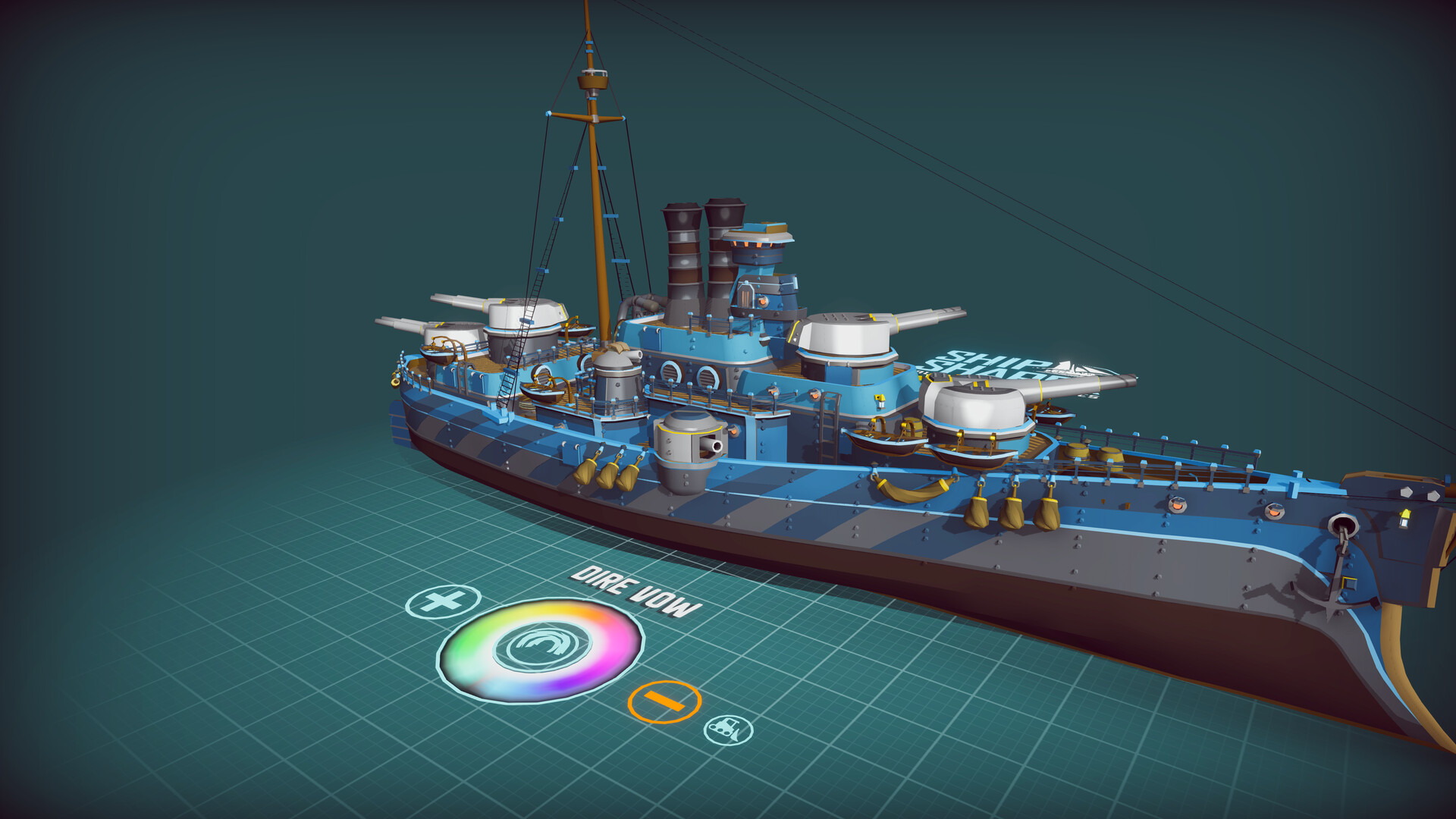 砲塔を備えた戦艦「Dire Vow」