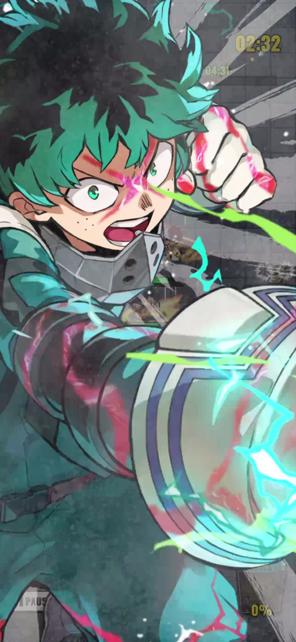 緑谷が個性を放つアップ画面