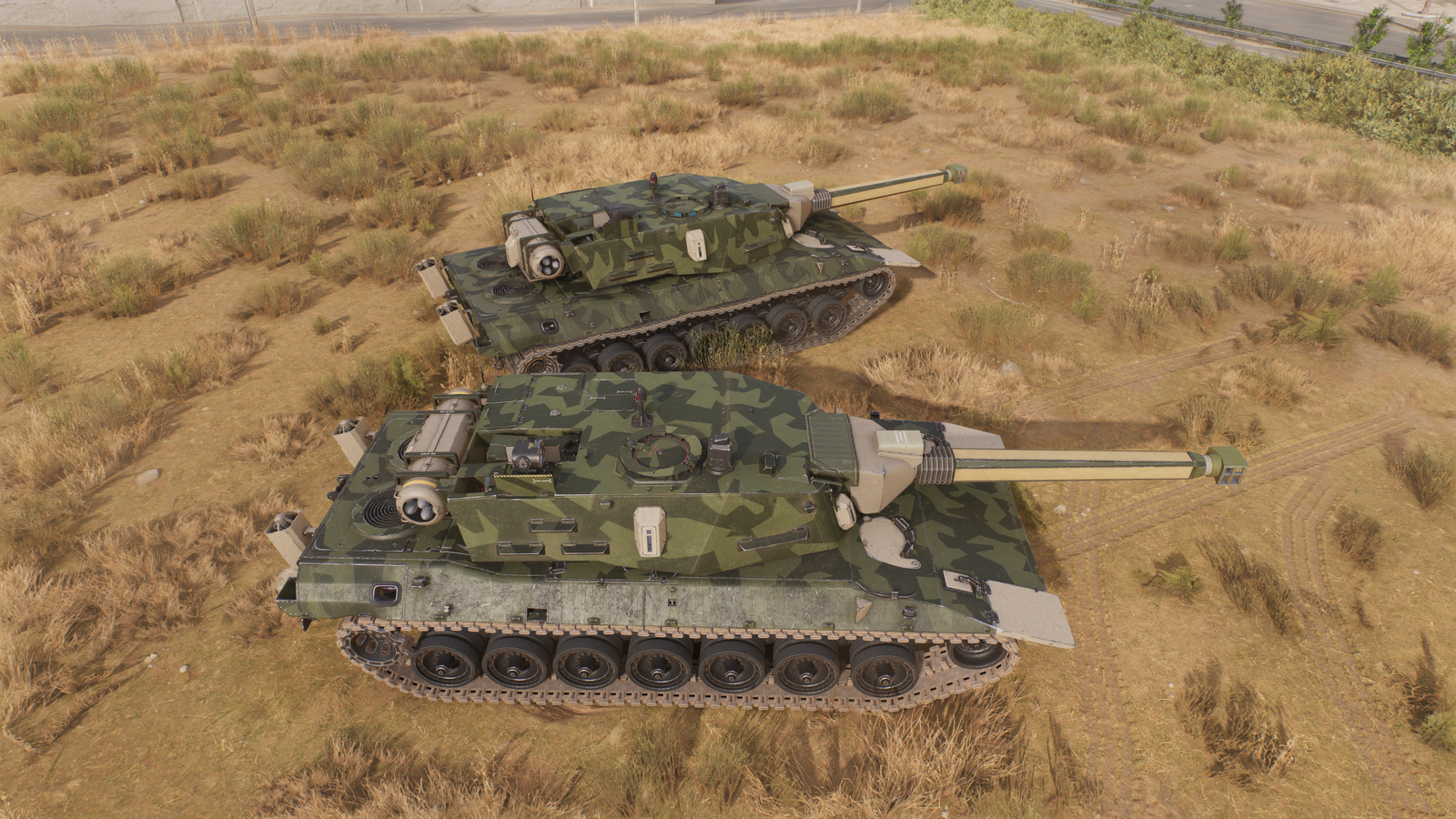 並んで停車するLeopard 2FKとLeopard 2KST